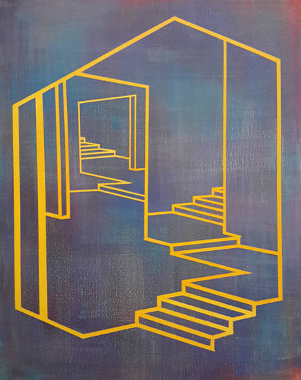 이지연, '그리고 그리다가'. 캔버스에 아크릴릭, 50.5 x 40.5cm. 2017.