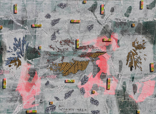 심웅택, '채집일기'. 혼합 매체, 72.2 x 53cm.