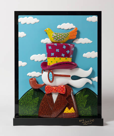 김대성, ‘모자장수 토끼’. 에폭시 레진, 60 x 17 x 70cm. 2016.