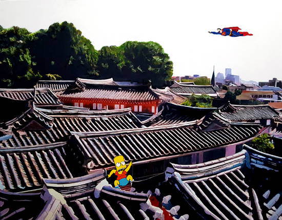 이종기, ‘북촌 3’. 캔버스에 아크릴릭, 91 x 117cm. 2016.