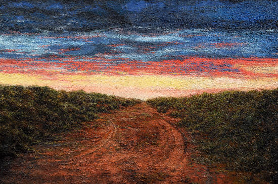 김남표, '순간적 풍경 - 닭살돋다(Instant Landscape - Goosebumps) #4'. 캔버스에 오일, 130.3 x 193.9cm. 2017.