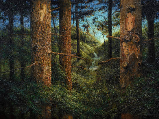 김남표, '순간적 풍경 - 닭살돋다(Instant Landscape - Goosebumps) #7'. 캔버스에 오일, 193.9 x 259.1cm. 2017.