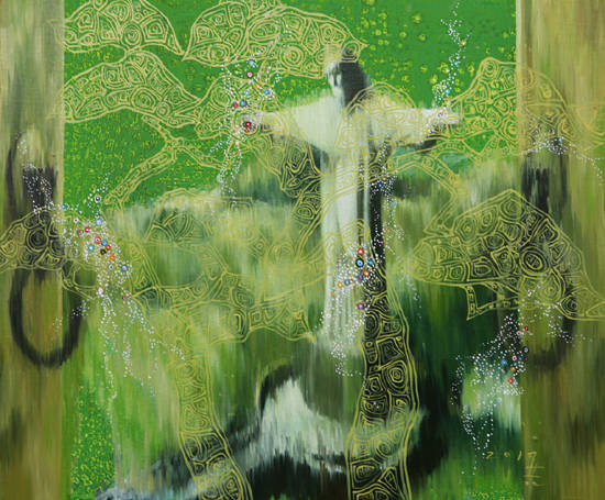 강철기, '마주보기 - 리우데자네이루 예수상'. 캔버스에 오일, 72.7 x 60.6cm. 2017.