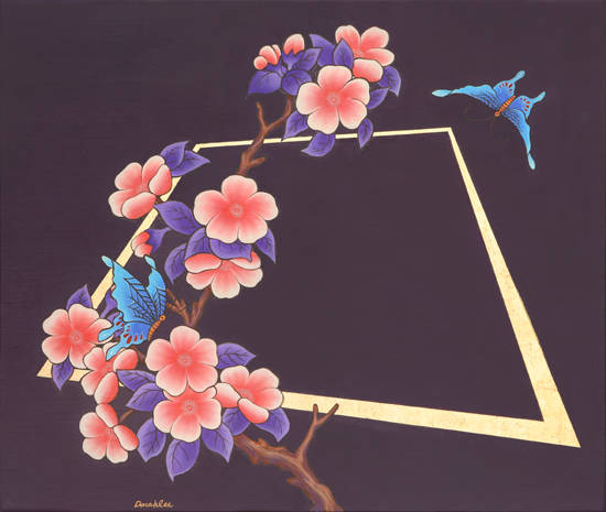 이돈아, '행복(幸福) - 타임 앤 스페이스(Time and Space)'. 캔버스에 아크릴릭, 53 x 45.5cm. 2016.