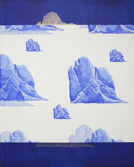 정운하, '아직 삶은 끝나지 않았다'. 캔버스에 아크릴릭, 162.2 x 130cm. 2014-2017.