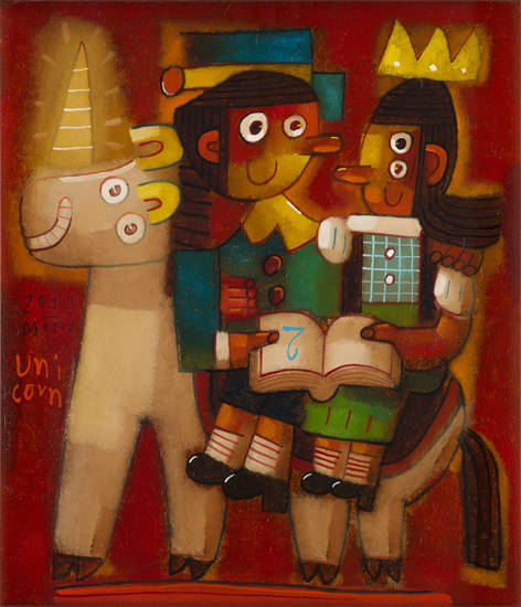 문형태, '유니콘(Unicorn)'. 캔버스에 오일, 45.5 x 53cm. 2017.