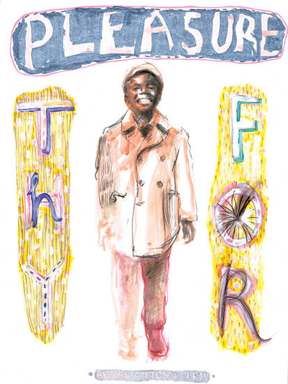 나얼, ‘포 다이 플레저(for thy pleasure)’. 종이에 아크릴릭, 콩트, 54 x 72. 2017.