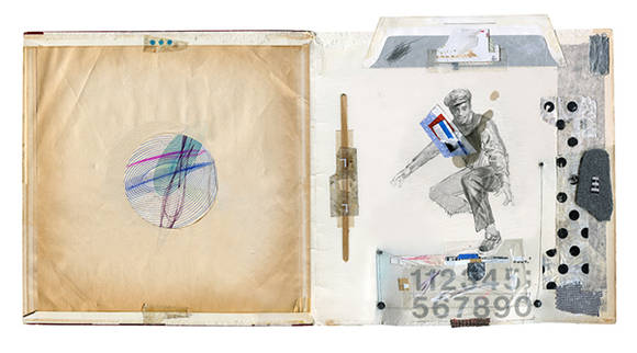 나얼, ‘1980’. LP에 드로잉, 콜라주, 커버, 230 x 137. 2017.