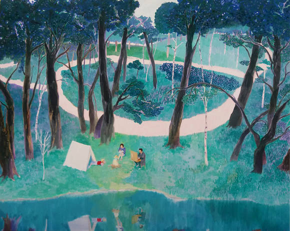 토끼도둑, '그랬으면 좋겠네'. 판넬위에 아크릴, 91 x 73cm. 2015.(사진=롯데갤러리)