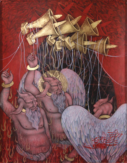 하딤알리, '다름 시리즈 중 무제'. 와슬리지에 과슈와 금박, 55 x 65cm. 2017.(사진=국립현대미술관)