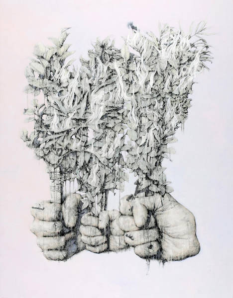 이재훈, ‘가드닝(Gardening) No.2’. 벽화기법, 182 x 140cm. 2017.